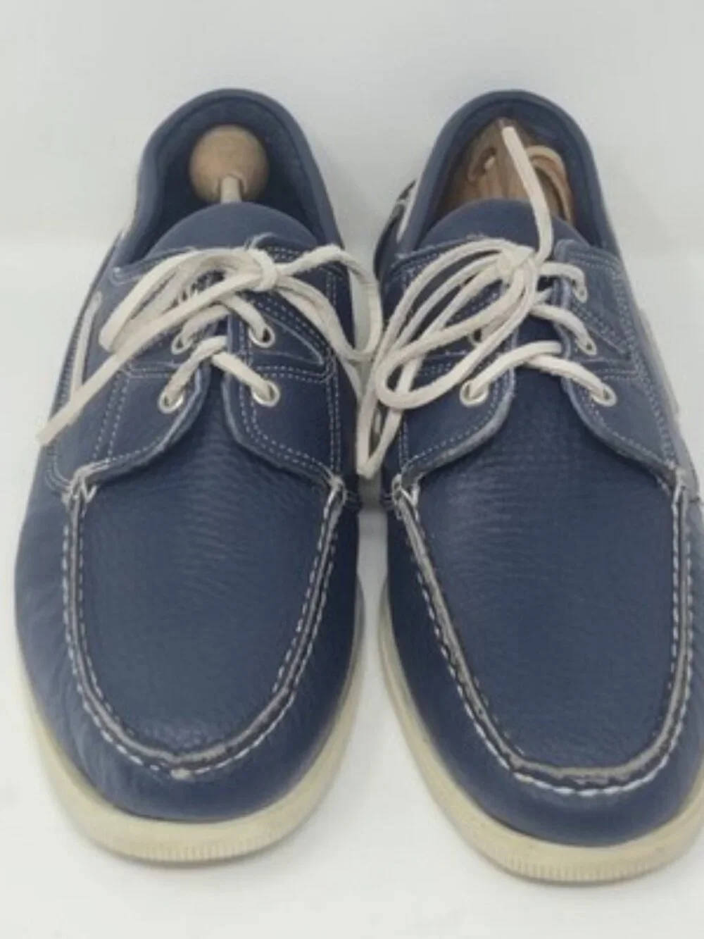 ​Vintage Dexter Boat Shoes Men's 12M Navy Leather Made in USA Heritage Casual
